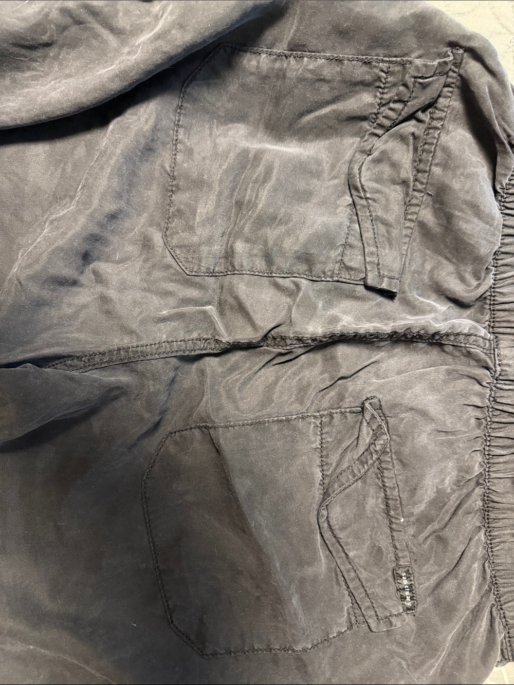 Sanctuary Black Linen-Blend Drawstring Jogger Pants - Size Medium - Picture 4 of 4